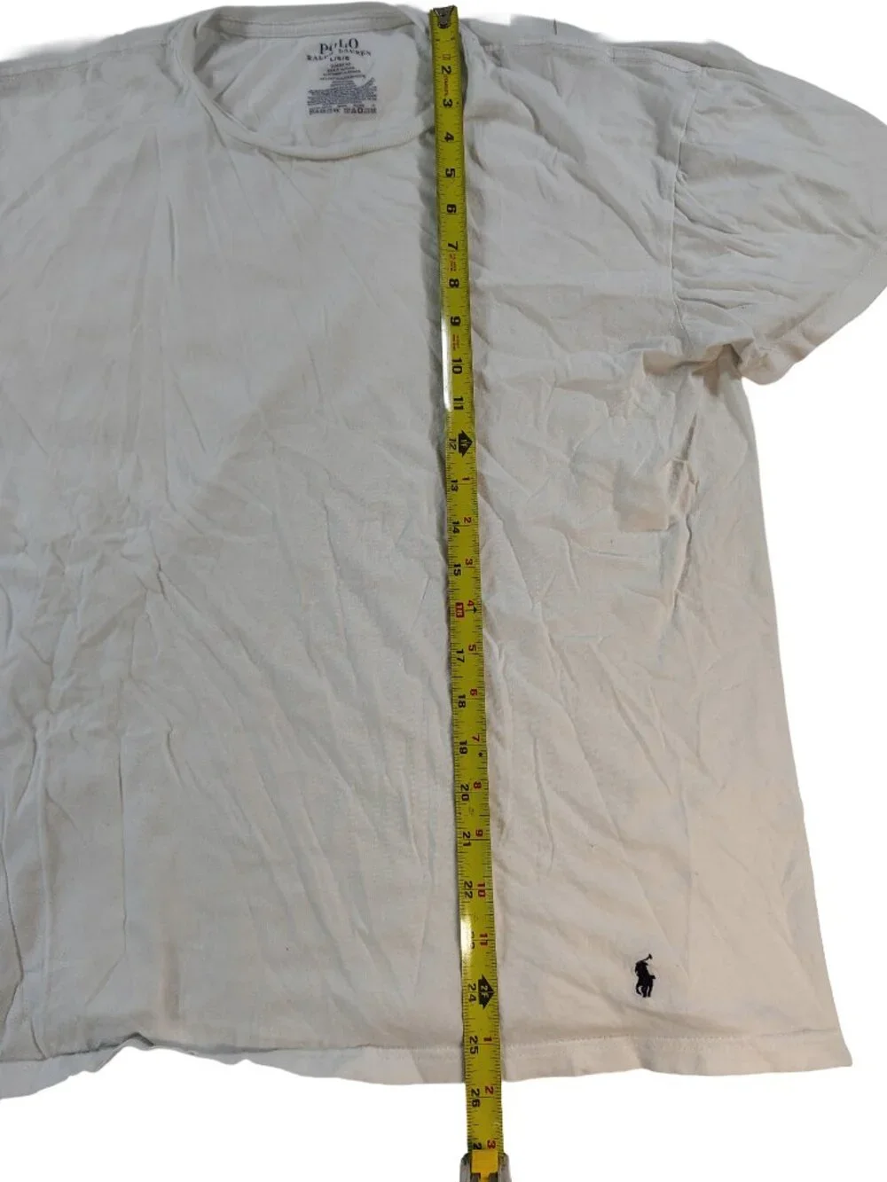 Men's Large Short Sleeve Ralph Lauren Polo Plain White T-Shirt